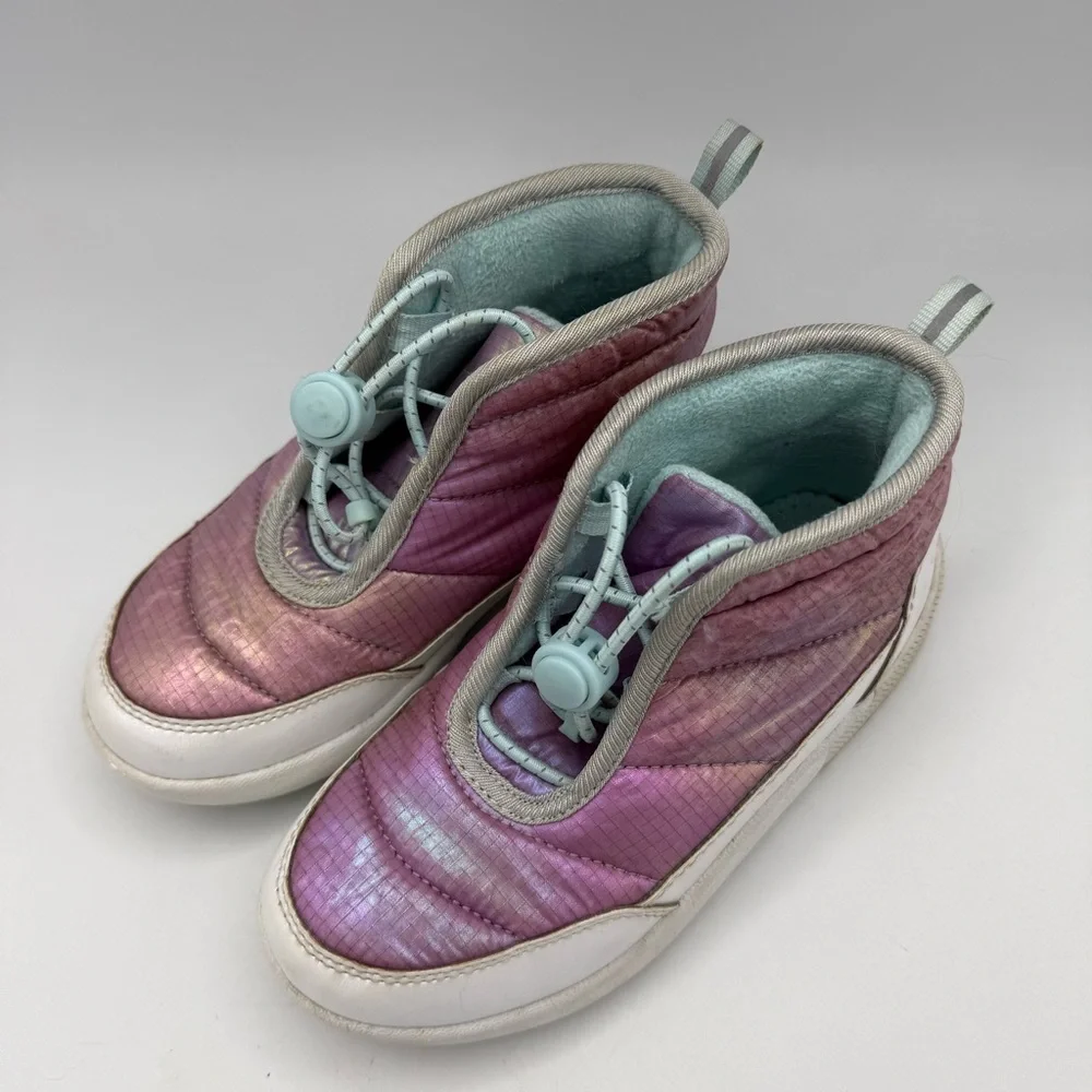 Lands' End Kids' Iridescent Pink and White Boots Size 11‎
